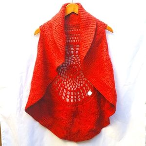 Vintage Red Bohemian Sweater Vest
